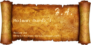 Holman Aurél névjegykártya